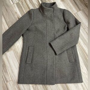 J. Crew gray wool funnel neck zip up coat
